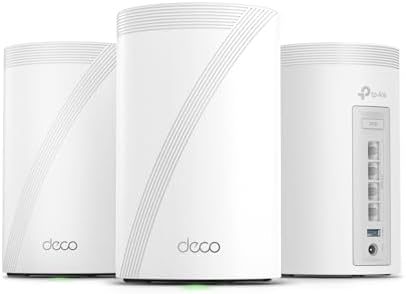 TP Link Deco 7 Pro BE63 Tri Band WiFi 7 BE10000 Whole Home Mesh System   6 Stream 10 Gbps  4x2 5G Ports Wired Backhaul  4X Smart Internal Antennas  VPN  HomeShield  Free Expert Support  3 Pack 