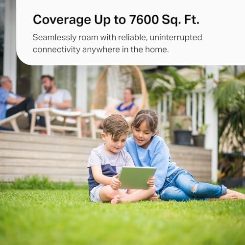 TP Link Deco 7 Pro BE63 Tri Band WiFi 7 BE10000 Whole Home Mesh System   6 Stream 10 Gbps  4x2 5G Ports Wired Backhaul  4X Smart Internal Antennas  VPN  HomeShield  Free Expert Support  3 Pack 