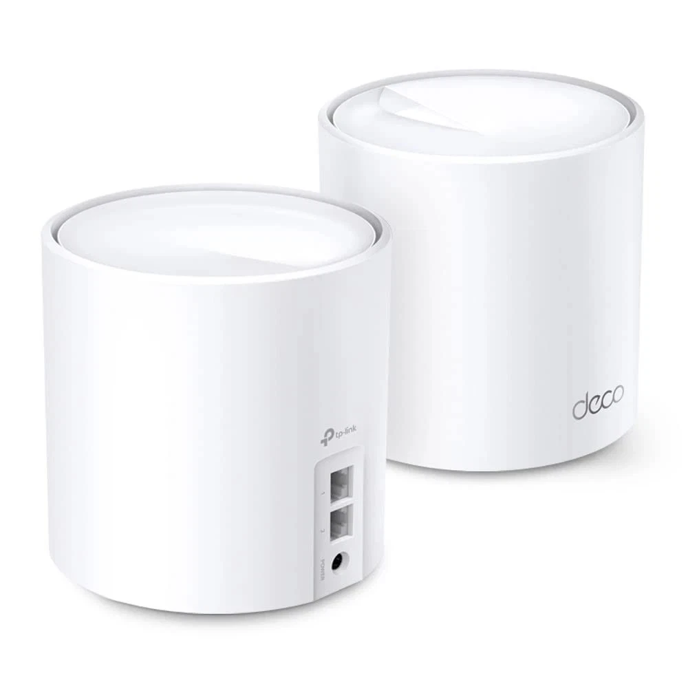TP Link Deco X20 WiFi 6 Mesh System 2 Pack Up to 4000 Sq Ft Coverage   Used