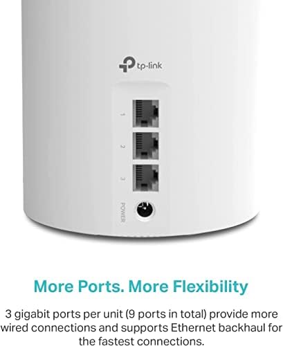 TP Link Deco X55 AX3000 WiFi 6 Mesh System   Covers up to 6500 Sq Ft  Replaces Wireless Router and Extender  3 Gigabit Ports per Unit  Supports Ethernet Backhaul  Deco X55 3 Pack 