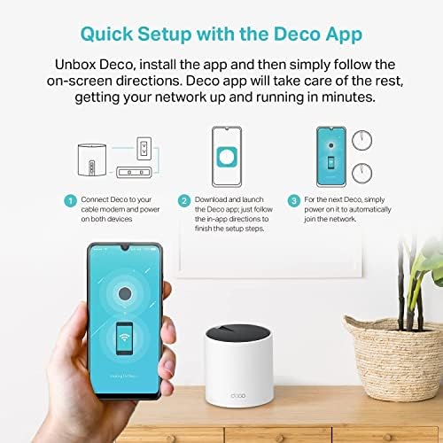 TP Link Deco X55 AX3000 WiFi 6 Mesh System   Covers up to 6500 Sq Ft  Replaces Wireless Router and Extender  3 Gigabit Ports per Unit  Supports Ethernet Backhaul  Deco X55 3 Pack 