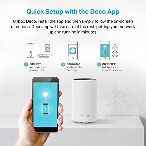 TP Link Deco XE75 Pro AXE5400 Tri Band WiFi 6E Mesh System   2 5G WAN/LAN Port  Covers up to 5500 Sq Ft  Replaces WiFi Router and Extender  AI Driven Mesh  New 6GHz Band  2 Pack