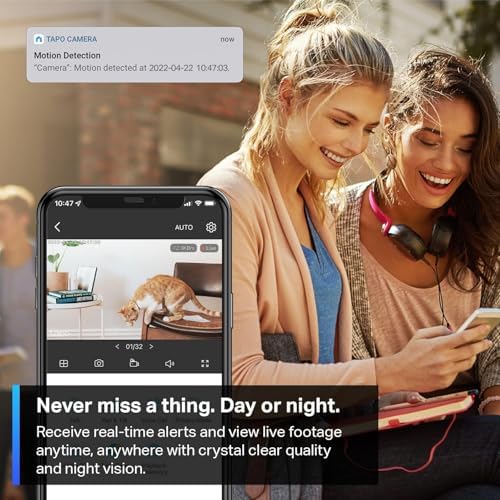 TP Link Tapo Pan/Tilt Security Camera for Baby Monitor  Pet Camera w/Motion Detection  1080P  2 Way Audio  Night Vision  Cloud & SD Card Storage  Works with Alexa & Google Home  Tapo C200 