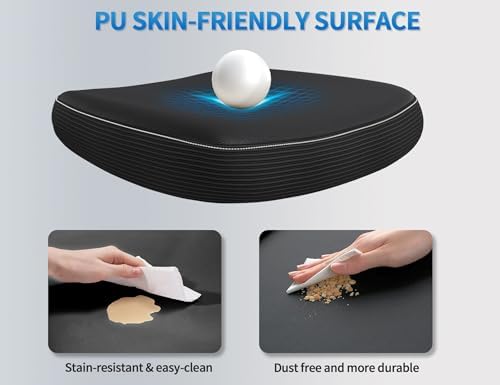 TRALT Ergonomic Office Chair   Desk Chair with Wave High Back Adjustable Lumbar Support Computer Chair   Gaming Chairs Mesh Backrest and PU Leather Seat for Home Reading Chairs to Adults Black 