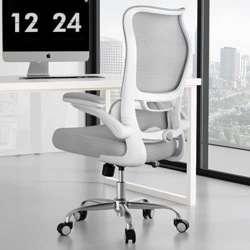 TRALT Ergonomic Office Chair   Desk Chair with Wave High Back Adjustable Lumbar Support Computer Chair   Gaming Chairs Mesh Backrest and PU Leather Seat for Home Reading Chairs to Adults Black 