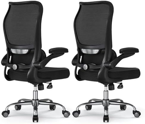 TRALT Ergonomic Office Chair   Desk Chair with Wave High Back Adjustable Lumbar Support Computer Chair   Gaming Chairs Mesh Backrest and PU Leather Seat for Home Reading Chairs to Adults Black 