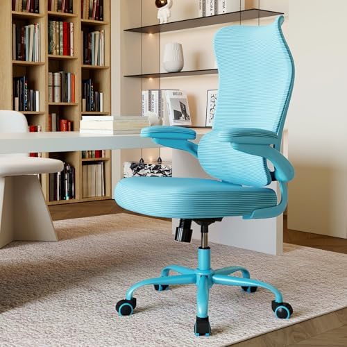 TRALT Ergonomic Office Chair   Desk Chair with Wave High Back Adjustable Lumbar Support Computer Chair   Gaming Chairs Mesh Backrest and PU Leather Seat for Home Reading Chairs to Adults Black 