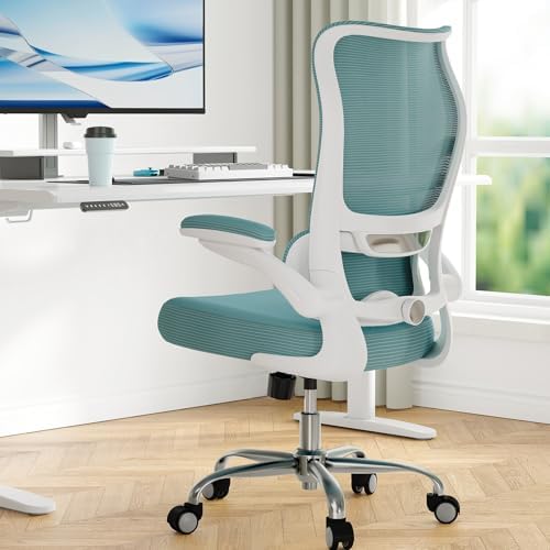 TRALT Ergonomic Office Chair   Desk Chair with Wave High Back Adjustable Lumbar Support Computer Chair   Gaming Chairs Mesh Backrest and PU Leather Seat for Home Reading Chairs to Adults Black