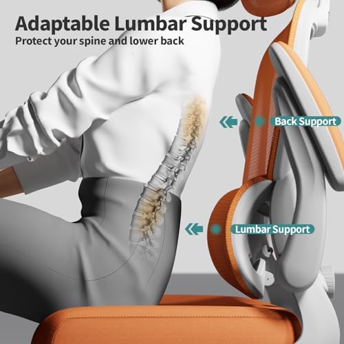 TRALT Office Chair Ergonomic Desk Chair  330 LBS Home Mesh Office Desk Chairs with Wheels  Comfortable Gaming Chair  High Back Office Chair for Long Hours  Beige 