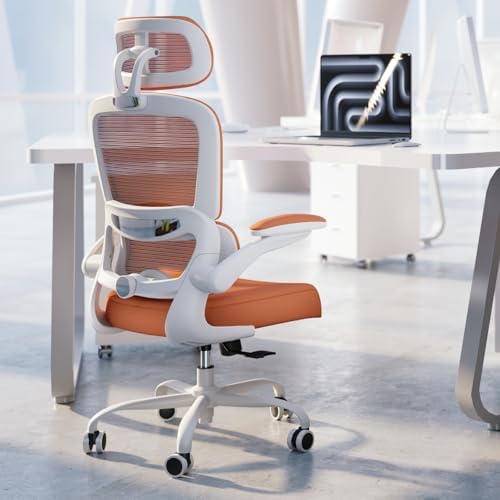 TRALT Office Chair Ergonomic Desk Chair  330 LBS Home Mesh Office Desk Chairs with Wheels  Comfortable Gaming Chair  High Back Office Chair for Long Hours  Beige 