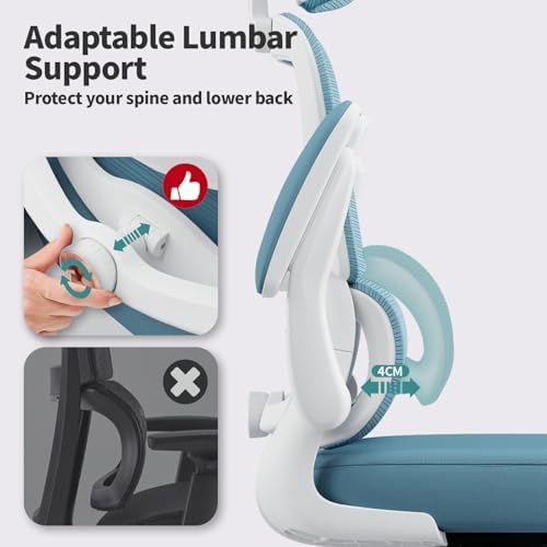 TRALT Office Chair Ergonomic Desk Chair  330 LBS Home Mesh Office Desk Chairs with Wheels  Comfortable Gaming Chair  High Back Office Chair for Long Hours  Beige 