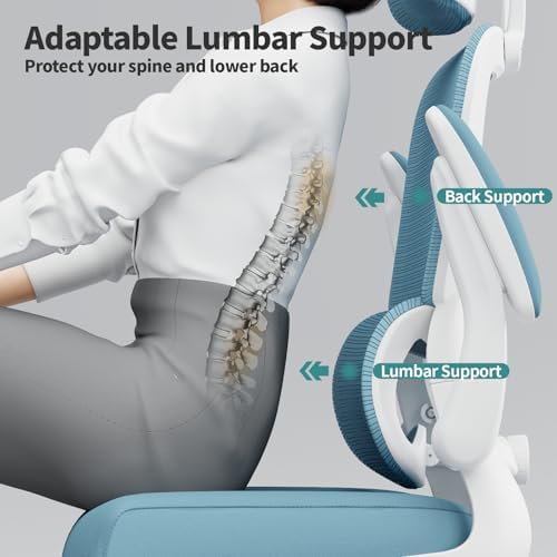 TRALT Office Chair Ergonomic Desk Chair  330 LBS Home Mesh Office Desk Chairs with Wheels  Comfortable Gaming Chair  High Back Office Chair for Long Hours  Beige 