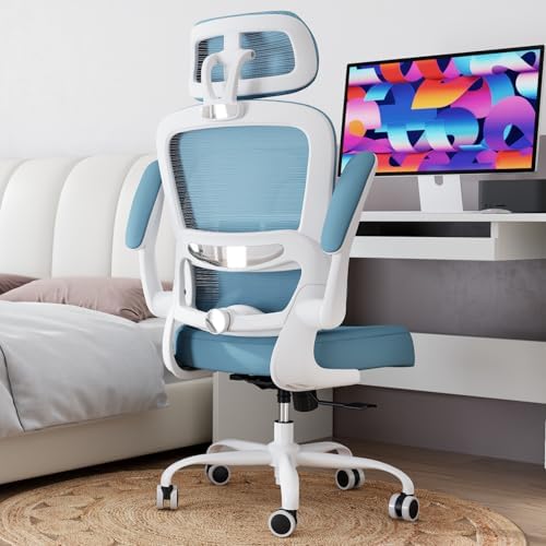 TRALT Office Chair Ergonomic Desk Chair  330 LBS Home Mesh Office Desk Chairs with Wheels  Comfortable Gaming Chair  High Back Office Chair for Long Hours  Beige 