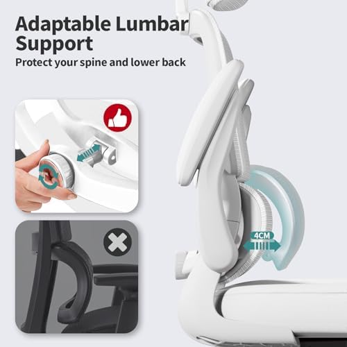 TRALT Office Chair Ergonomic Desk Chair  330 LBS Home Mesh Office Desk Chairs with Wheels  Comfortable Gaming Chair  High Back Office Chair for Long Hours  Beige 