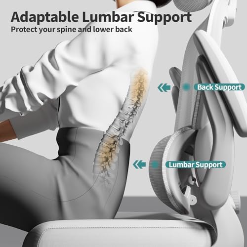 TRALT Office Chair Ergonomic Desk Chair  330 LBS Home Mesh Office Desk Chairs with Wheels  Comfortable Gaming Chair  High Back Office Chair for Long Hours  Beige 