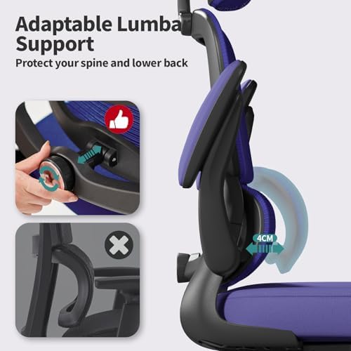 TRALT Office Chair Ergonomic Desk Chair  330 LBS Home Mesh Office Desk Chairs with Wheels  Comfortable Gaming Chair  High Back Office Chair for Long Hours  Beige 