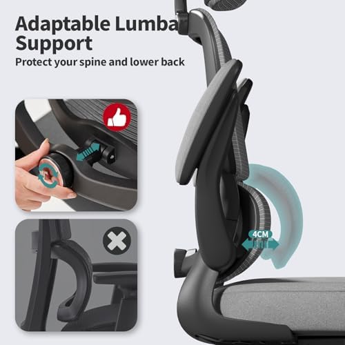 TRALT Office Chair Ergonomic Desk Chair  330 LBS Home Mesh Office Desk Chairs with Wheels  Comfortable Gaming Chair  High Back Office Chair for Long Hours  Beige 