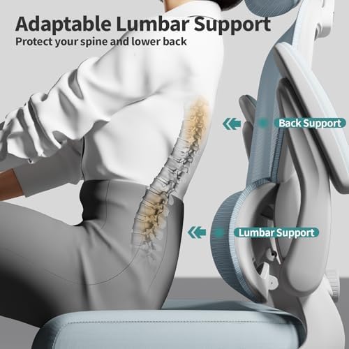 TRALT Office Chair Ergonomic Desk Chair  330 LBS Home Mesh Office Desk Chairs with Wheels  Comfortable Gaming Chair  High Back Office Chair for Long Hours  Beige 