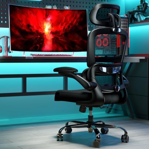 TRALT Office Chair Ergonomic Desk Chair  330 LBS Home Mesh Office Desk Chairs with Wheels  Comfortable Gaming Chair  High Back Office Chair for Long Hours  Beige 