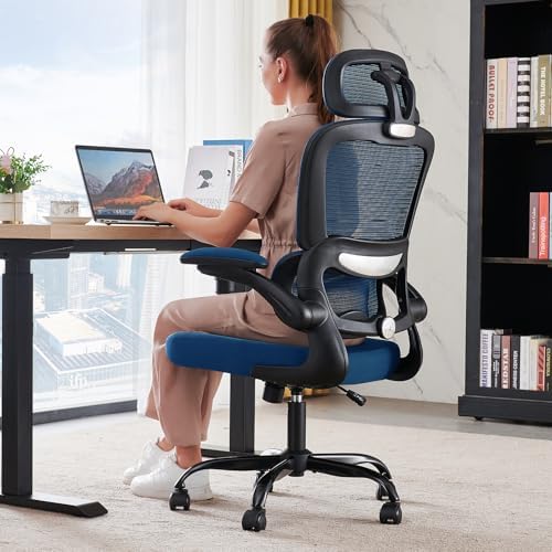 TRALT Office Chair Ergonomic Desk Chair  330 LBS Home Mesh Office Desk Chairs with Wheels  Comfortable Gaming Chair  High Back Office Chair for Long Hours  Beige 