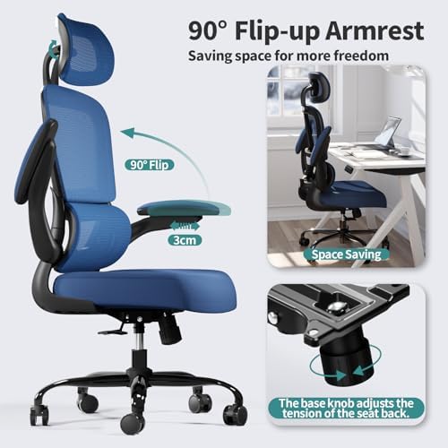 TRALT Office Chair Ergonomic Desk Chair  330 LBS Home Mesh Office Desk Chairs with Wheels  Comfortable Gaming Chair  High Back Office Chair for Long Hours  Beige 