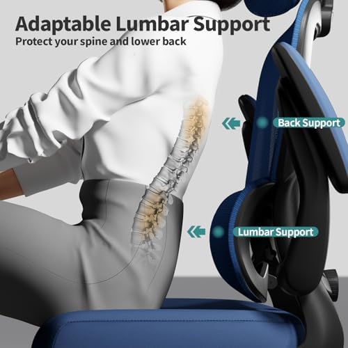 TRALT Office Chair Ergonomic Desk Chair  330 LBS Home Mesh Office Desk Chairs with Wheels  Comfortable Gaming Chair  High Back Office Chair for Long Hours  Beige 