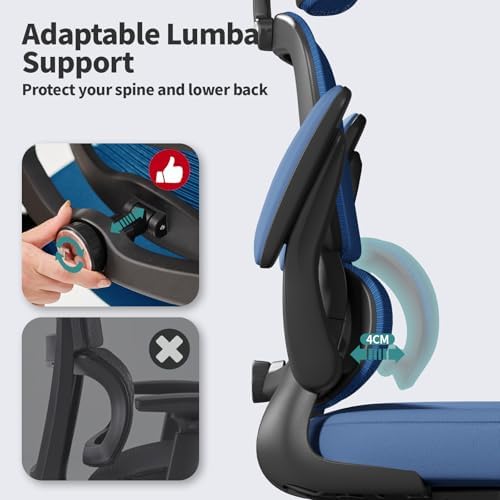 TRALT Office Chair Ergonomic Desk Chair  330 LBS Home Mesh Office Desk Chairs with Wheels  Comfortable Gaming Chair  High Back Office Chair for Long Hours  Beige 