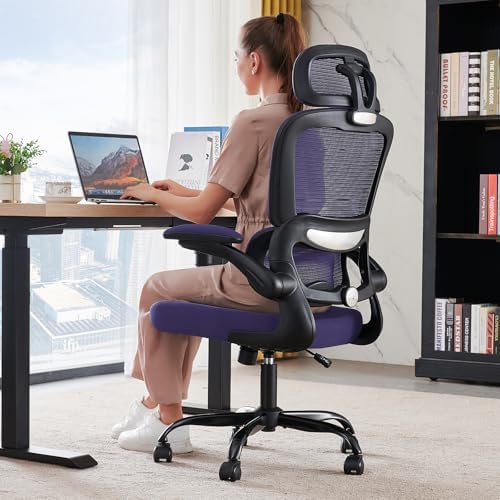 TRALT Office Chair Ergonomic Desk Chair  330 LBS Home Mesh Office Desk Chairs with Wheels  Comfortable Gaming Chairs  White 