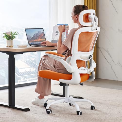 TRALT Office Chair Ergonomic Desk Chair  330 LBS Home Mesh Office Desk Chairs with Wheels  Comfortable Gaming Chairs  White 