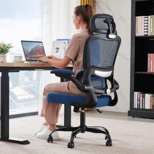 TRALT Office Chair Ergonomic Desk Chair  330 LBS Home Mesh Office Desk Chairs with Wheels  Comfortable Gaming Chairs  White 