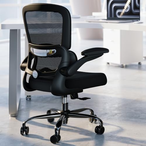 TRALT Office Chair Ergonomic Desk Chair  330 LBS Home Mesh Office Desk Chairs with Wheels  Comfortable Gaming Chair  High Back Office Chair for Long Hours  Beige 