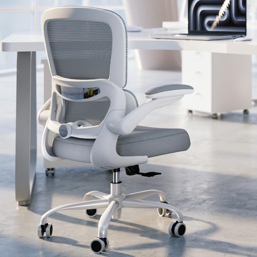 TRALT Office Chair   Ergonomic Desk Chair with Adjustable Lumbar Support  Mesh Computer Chair  Executive Chairs for Home Office Comfortable Lumbar Support  White 