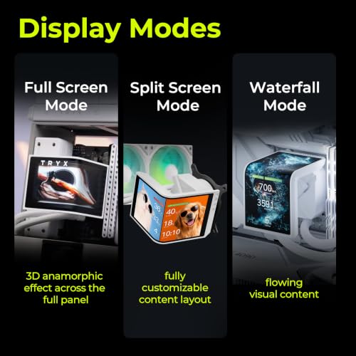 TRYX PANORAMA SE 360 ARGB Blanco 360mm AIO Giratoria Pantalla Curva AMOLED de 6.67'' Efecto Anamorfo 3D Personalizable Enfriador AIO 360mm Blanco Asetek Adela 280w TDP Intel LGA 1851/1700/1200/115X