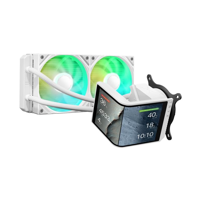 TRYX Panorama SE 360 ARGB 360mm AIO Rotatable 6 67 AMOLED Curved Screen 3D Anamorphic Effect Customizable AIO Cooler 360mm Asetek Adela Pump 280w TDP ARGB Fan Intel LGA 1851/1700 AMD AM5/AM4