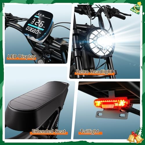 TST Electric Bike for Adults  1500W Peak Motor 28 MPH 60/100 Miles Fat Tire Ebike with 48V 15Ah/25Ah Removable Battery 20 Electric Dirt Bike Hydraulic Suspension and 7 Speed