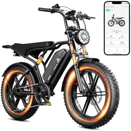 TST Electric Bike for Adults  1500W Peak Motor 28 MPH 60/100 Miles Fat Tire Ebike with 48V 15Ah/25Ah Removable Battery 20 Electric Dirt Bike Hydraulic Suspension and 7 Speed