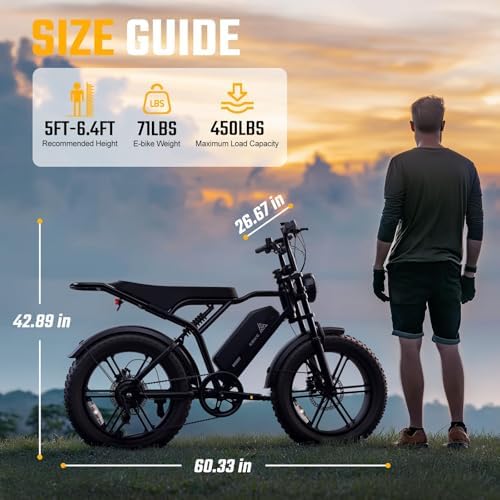 TST Electric Bike for Adults  1500W Peak Motor 28 MPH 60/100 Miles Fat Tire Ebike with 48V 15Ah/25Ah Removable Battery 20 Electric Dirt Bike Hydraulic Suspension and 7 Speed