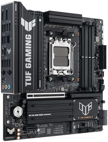 TUF Gaming B850M PLUS WIFI7 AMD B850 mATX Motherboard  14 2 1 80A DrMOS Power Stages  DDR5  PCIe 5 0  3X M 2 Slots  WiFi 7  2 5Gb Ethernet  DisplayPort  HDMI  Rear USB C 20Gbps and Front USB C 10Gbps