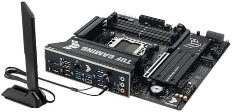 TUF Gaming B850M PLUS WIFI7 AMD B850 mATX Motherboard  14 2 1 80A DrMOS Power Stages  DDR5  PCIe 5 0  3X M 2 Slots  WiFi 7  2 5Gb Ethernet  DisplayPort  HDMI  Rear USB C 20Gbps and Front USB C 10Gbps