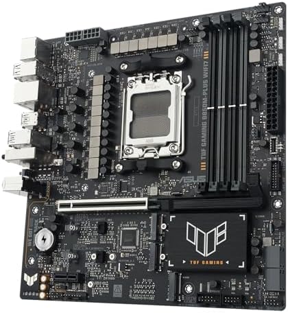 TUF Gaming B850M PLUS WIFI7 AMD B850 mATX Motherboard  14 2 1 80A DrMOS Power Stages  DDR5  PCIe 5 0  3X M 2 Slots  WiFi 7  2 5Gb Ethernet  DisplayPort  HDMI  Rear USB C 20Gbps and Front USB C 10Gbps
