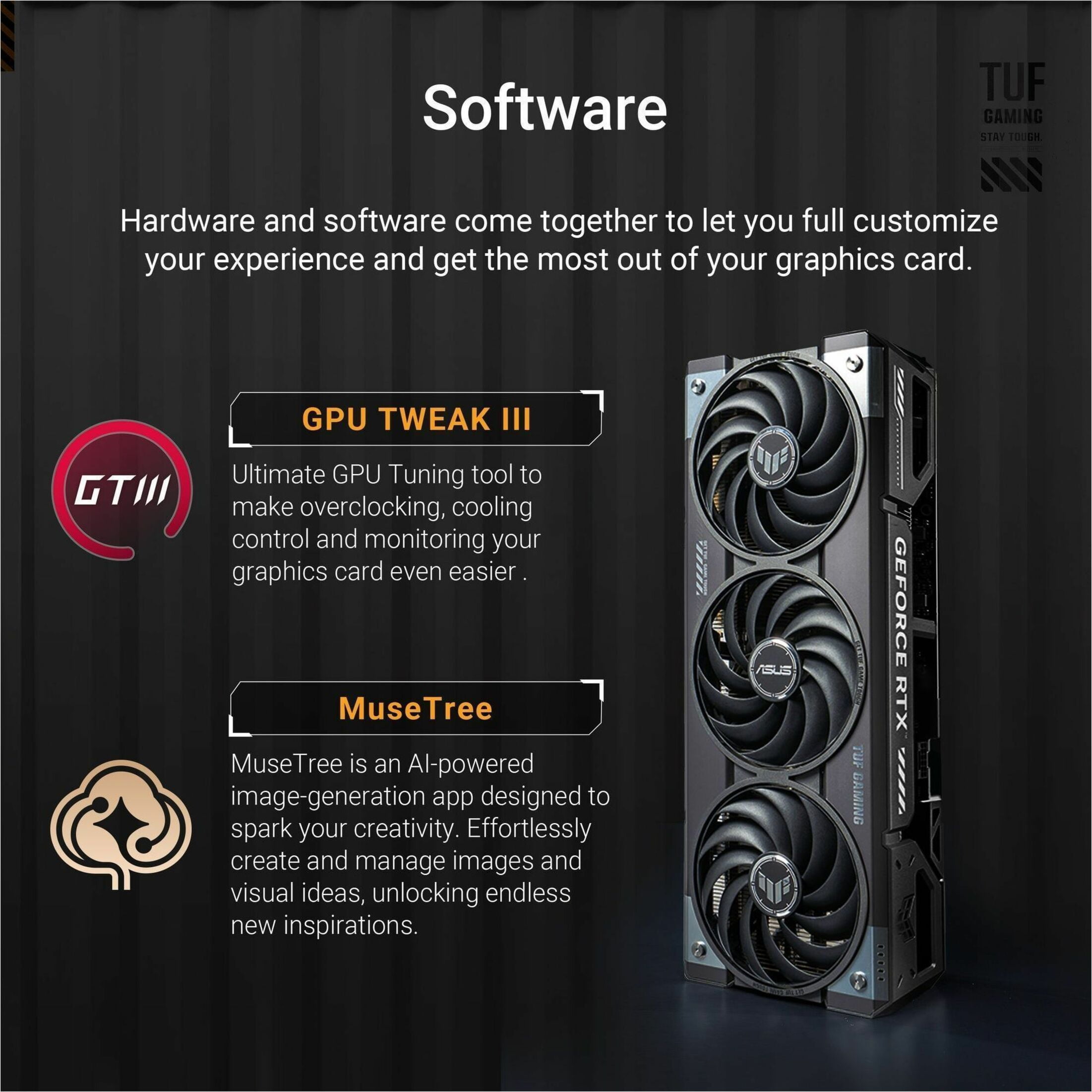 TUF NVIDIA GeForce RTX 5070 Ti Graphic Card   16 GB GDDR7   7680 x 4320   2 61 GHz Boost Clock   256 bit Bus Width   PCI Express 5 0 x16   DisplayPort   3 x DisplayPort   HDMI