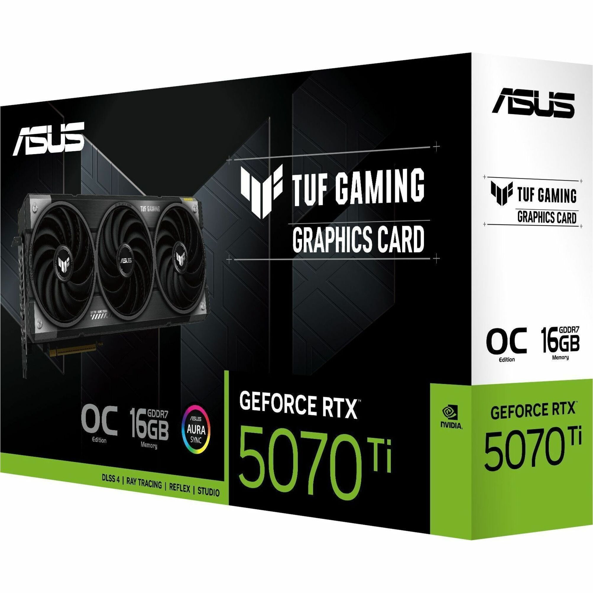TUF NVIDIA GeForce RTX 5070 Ti Graphic Card   16 GB GDDR7   7680 x 4320   2 61 GHz Boost Clock   256 bit Bus Width   PCI Express 5 0 x16   DisplayPort   3 x DisplayPort   HDMI