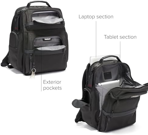 TUMI   Alpha Brief Pack   Mens Laptop Backpack with Padded Adjustable Straps   Fit up to 15 Screen   17 0 X 12 0 X 8 0   Black Leather