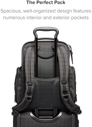 TUMI   Alpha Brief Pack   Mens Laptop Backpack with Padded Adjustable Straps   Fit up to 15 Screen   17 0 X 12 0 X 8 0   Black Leather