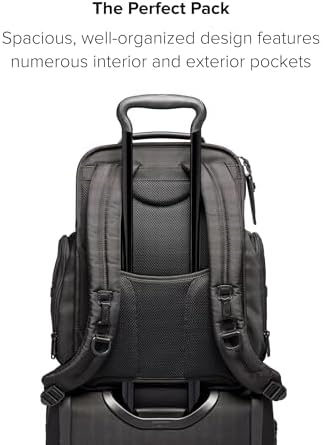 TUMI   Alpha Brief Pack   Mens Laptop Backpack with Padded Adjustable Straps   Fit up to 15 Screen   17 0 X 12 0 X 8 0   Black Leather