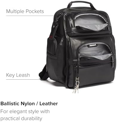 TUMI   Alpha Brief Pack   Mens Laptop Backpack with Padded Adjustable Straps   Fit up to 15 Screen   17 0 X 12 0 X 8 0   Black Leather