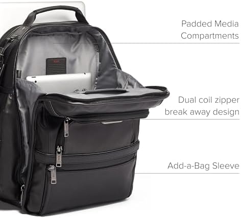 TUMI   Alpha Brief Pack   Mens Laptop Backpack with Padded Adjustable Straps   Fit up to 15 Screen   17 0 X 12 0 X 8 0   Black Leather