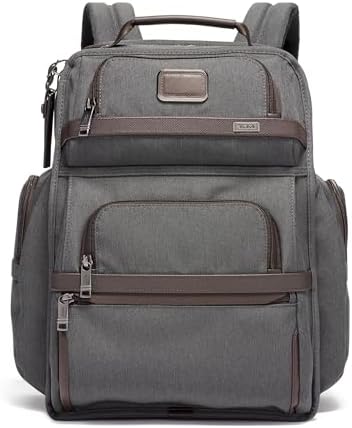 TUMI   Alpha Brief Pack   Mens Laptop Backpack with Padded Adjustable Straps   Fit up to 15 Screen   17 0 X 12 0 X 8 0   Black Leather