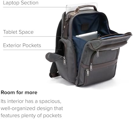 TUMI   Alpha Brief Pack   Mens Laptop Backpack with Padded Adjustable Straps   Fit up to 15 Screen   17 0 X 12 0 X 8 0   Black Leather