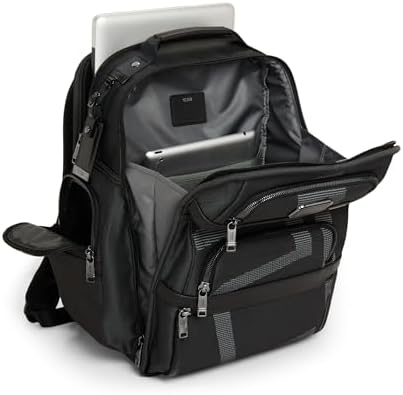 TUMI   Alpha Brief Pack   Mens Laptop Backpack with Padded Adjustable Straps   Fit up to 15 Screen   17 0 X 12 0 X 8 0   Black Leather